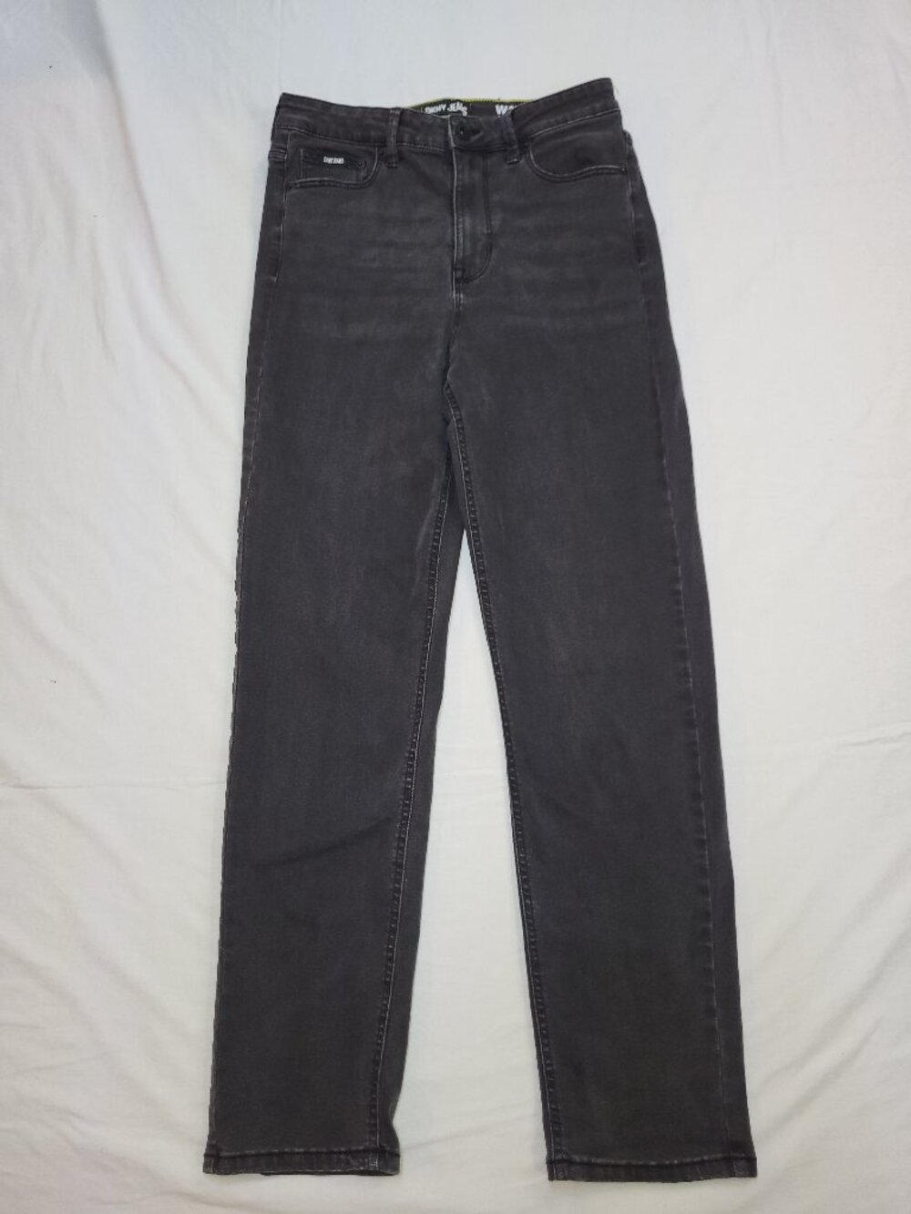 DKNY Jeans Black Wash High Rise Straight Leg Denim Pants